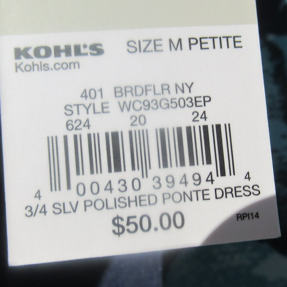 Croft and barrow PETITE floral print dress w Pockets MP - Picture 14 of 16